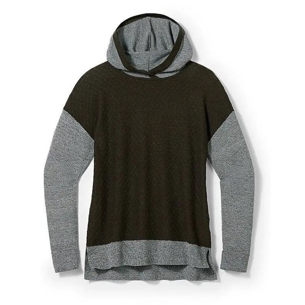 Smartwool | Black + Grey Colorblock Shadow Pine Hoodie Sweater | Size XS